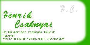 henrik csaknyai business card